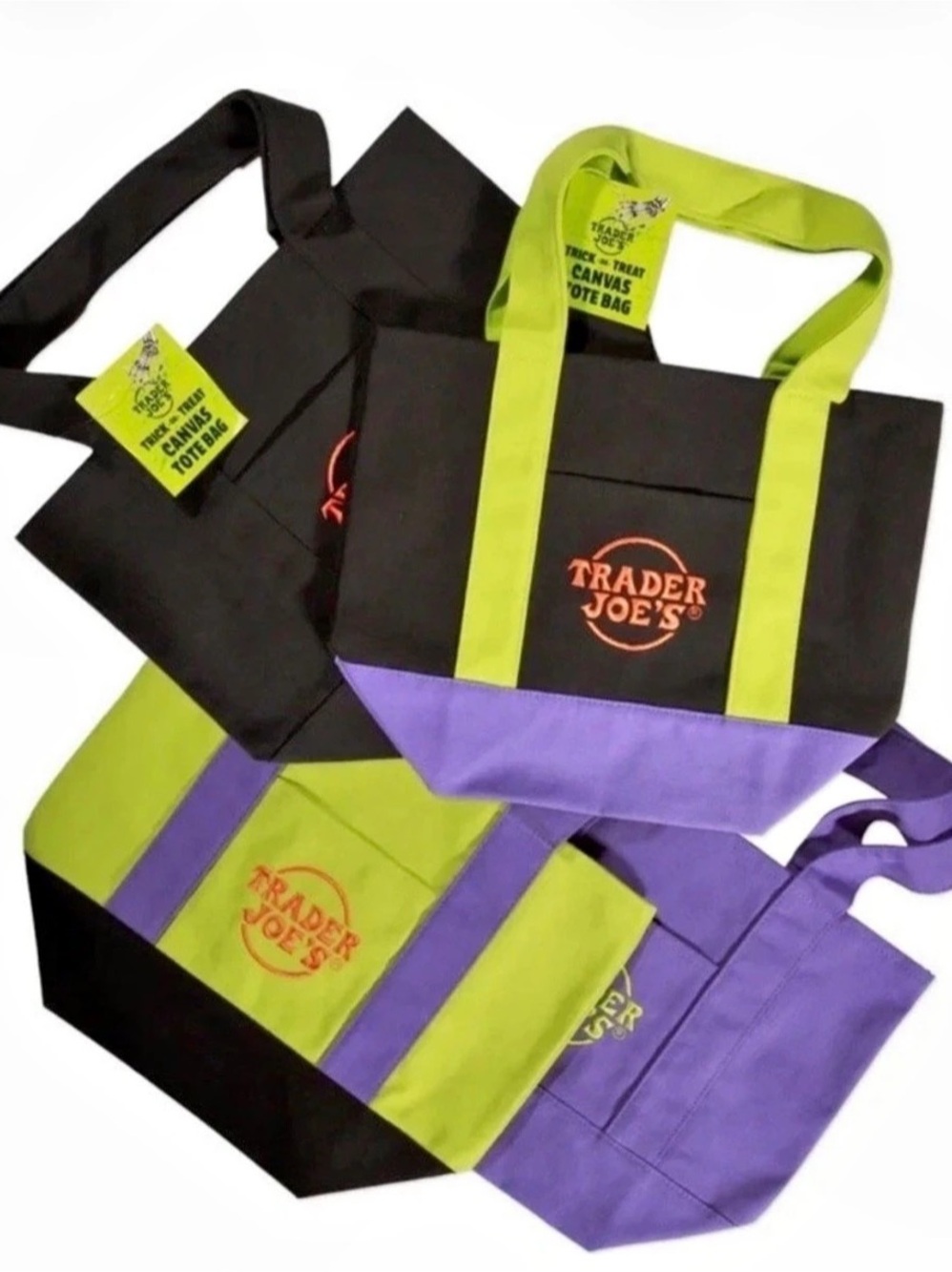 Trader Joe's Trick-or-Treat Mini Canvas Tote Bag Set